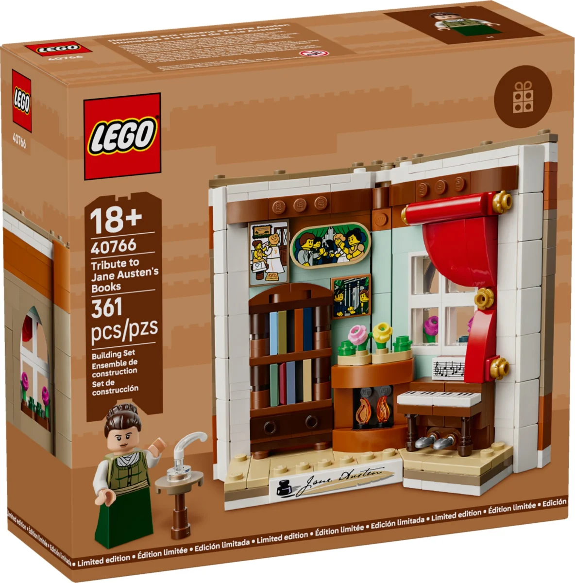 網蓋付菓子器　蓋付竹細工　蓋物 六月滿額禮] 書迷必收！LEGO 40766 致敬英倫文學名家Jane Austen 珍